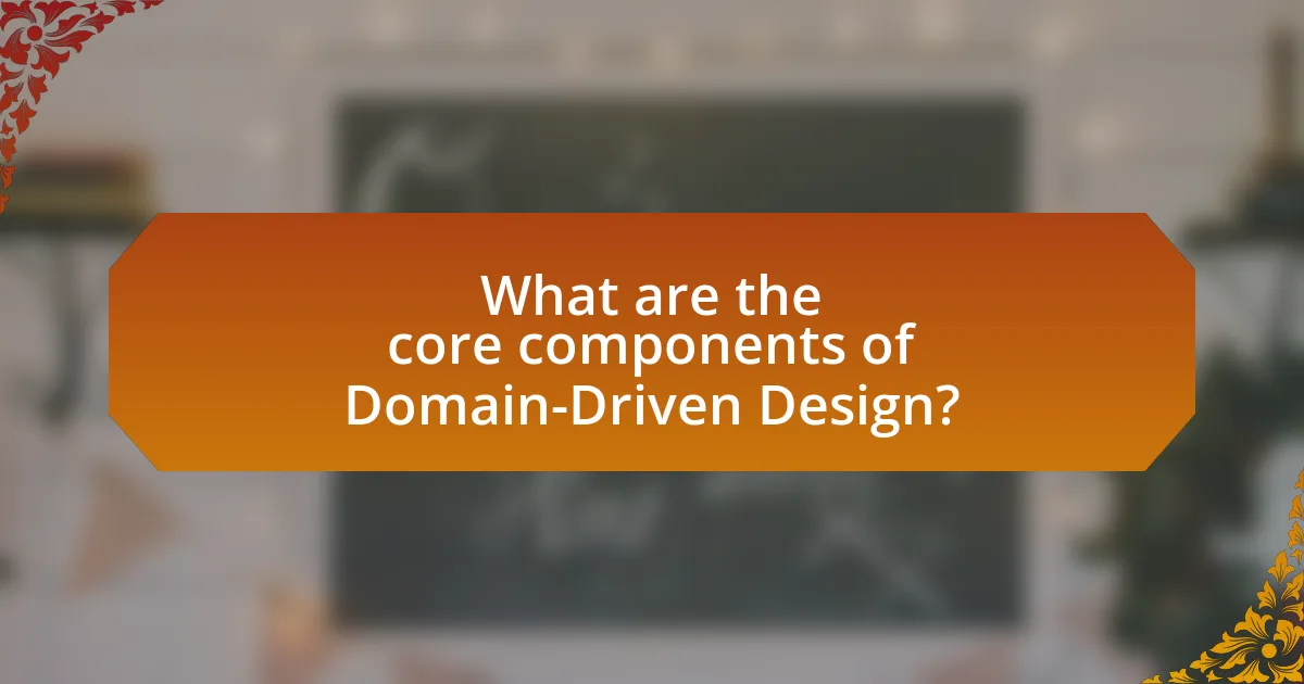 What are the core components of Domain-Driven Design?