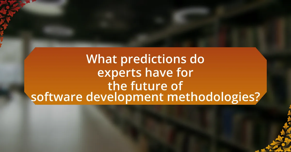 What predictions do experts have for the future of software development methodologies?
